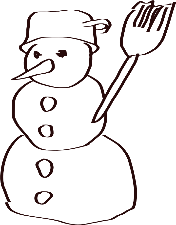Snowman Sketch Coloring Book Colouring Black White - Snowman Sketch Coloring Book Colouring Black White (999x999)