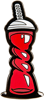 Cow Chop Squiggly Cup Enamel Pin - Cow Chop Squiggly Cup Enamel Pin (800x800)