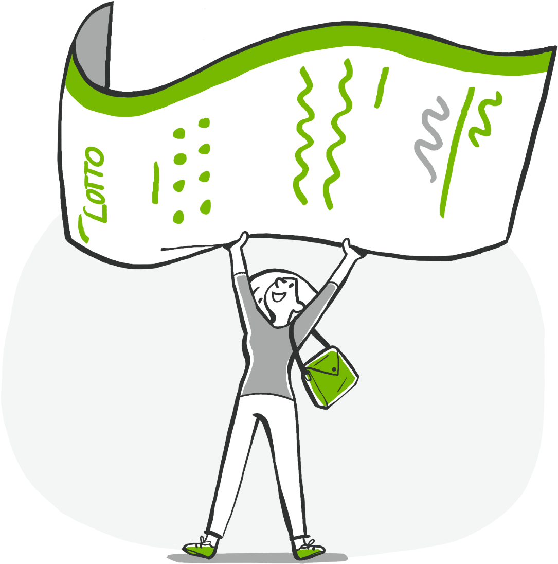 Cartoon Of Person Holding A Lottery Ticket - Cartoon Of Person Holding A Lottery Ticket (1280x1095)