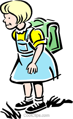 Child Going To School Royalty Free Vector Clip Art - Child Going To School Royalty Free Vector Clip Art (296x480)