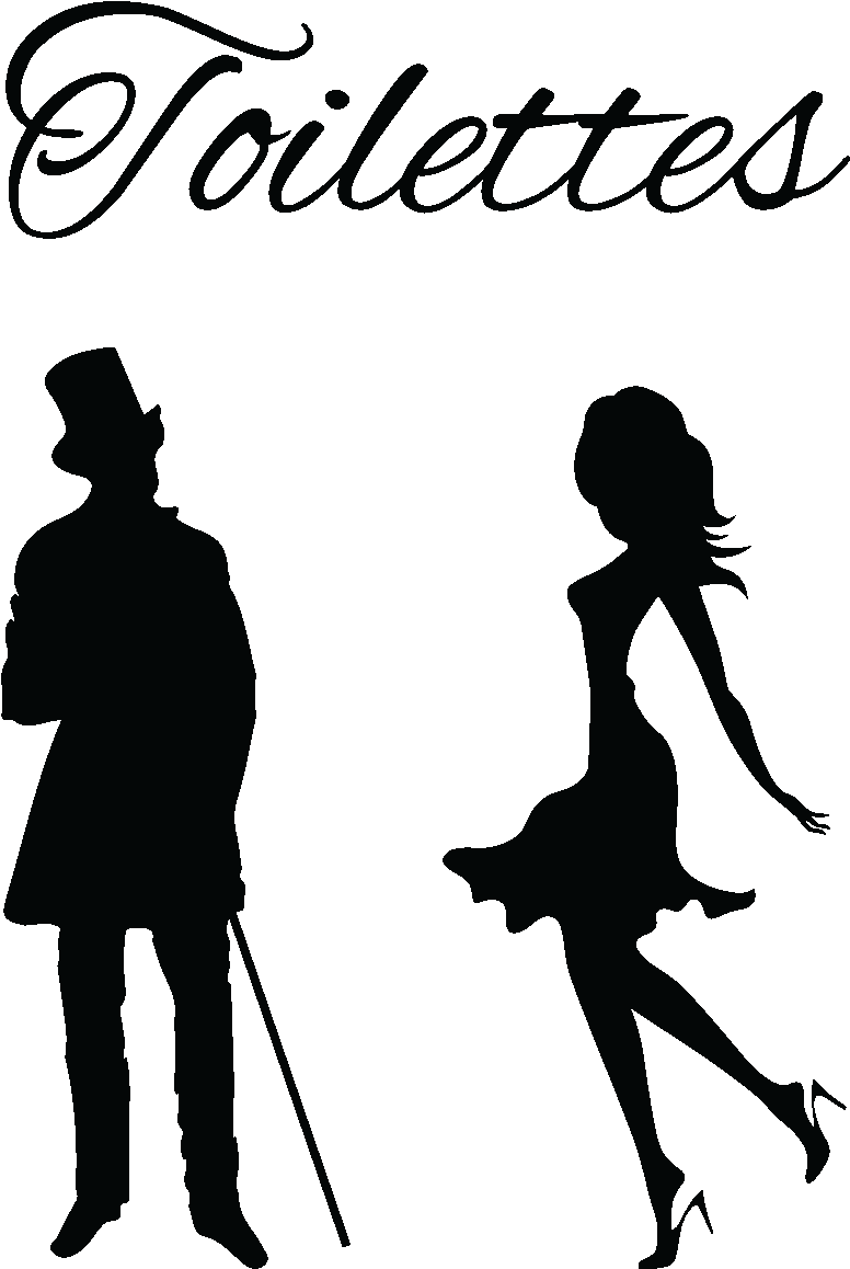 Sticker Porte Toilettes Silhouettes Homme Et Femme - Sticker Porte Toilettes Silhouettes Homme Et Femme (1200x1200)