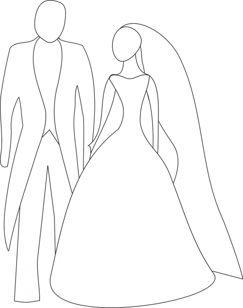 Bride Black And White Wedding Dress Bouquet - Bride Black And White Wedding Dress Bouquet (500x633)