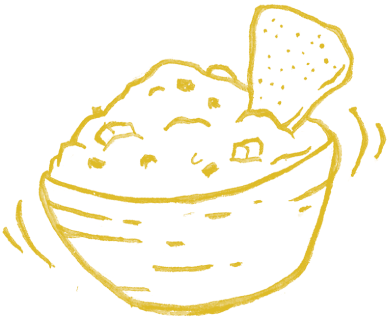 Bowl Of Guacamole Illustration - Bowl Of Guacamole Illustration (392x364)