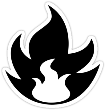 Fire Type Symbol" Stickers By Lynchmob1009 - Fire Type Symbol" Stickers By Lynchmob1009 (375x360)