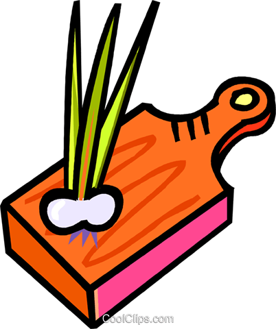 Green Onions On A Cutting Board Royalty Free Vector - Green Onions On A Cutting Board Royalty Free Vector (402x480)