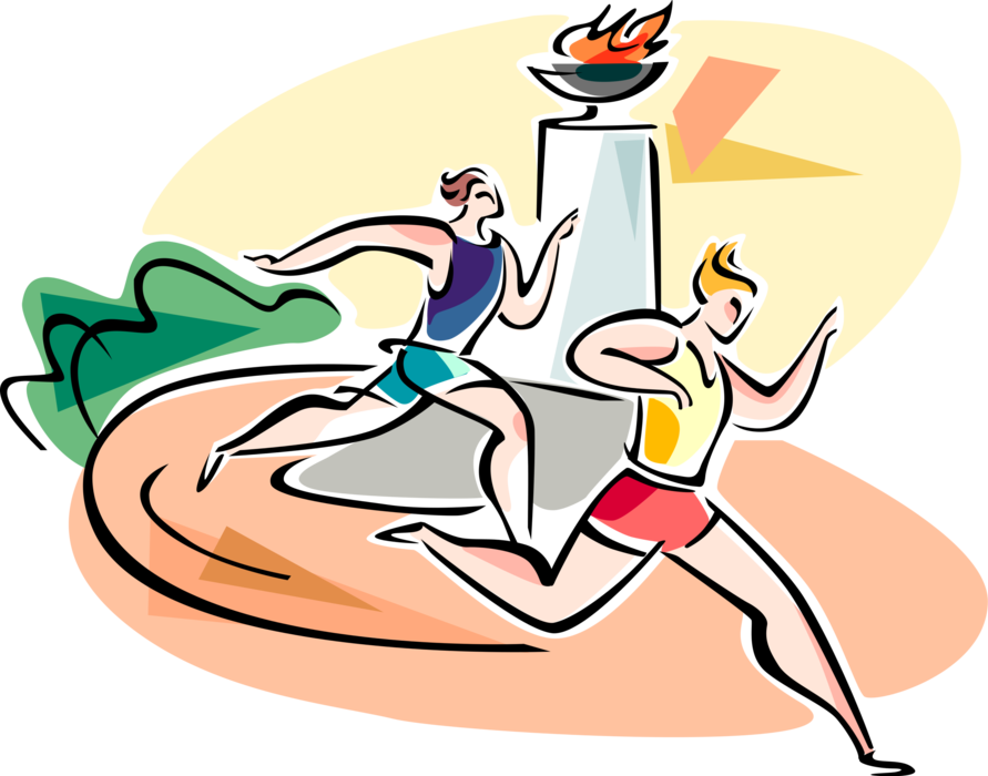 Olympic And Runners Vector Image Illustration Of - Olympic And Runners Vector Image Illustration Of (891x700)