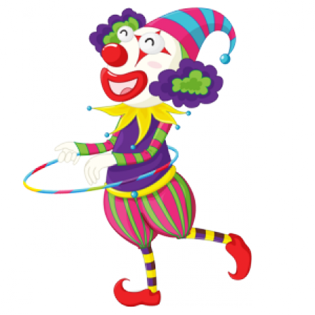 Stickers Clown Hula Hoop - Stickers Clown Hula Hoop (448x448)