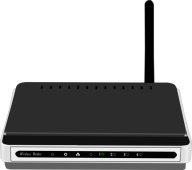 Wireless Router Dsl Modem Network Switch Wi-fi - Wireless Router Dsl Modem Network Switch Wi-fi (385x340)