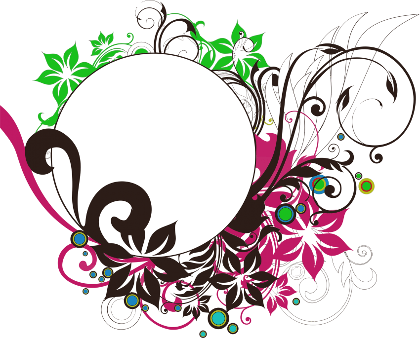Floral Round Frame Png - Floral Round Frame Png (850x685)