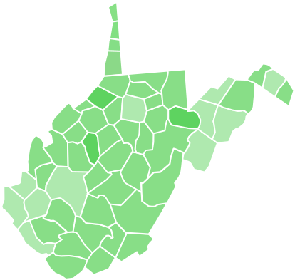 County Results Of The West Virginia Democratic Presidential - County Results Of The West Virginia Democratic Presidential (440x417)