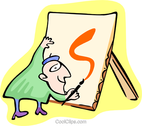 Painter Royalty Free Vector Clip Art Illustration - Painter Royalty Free Vector Clip Art Illustration (480x425)