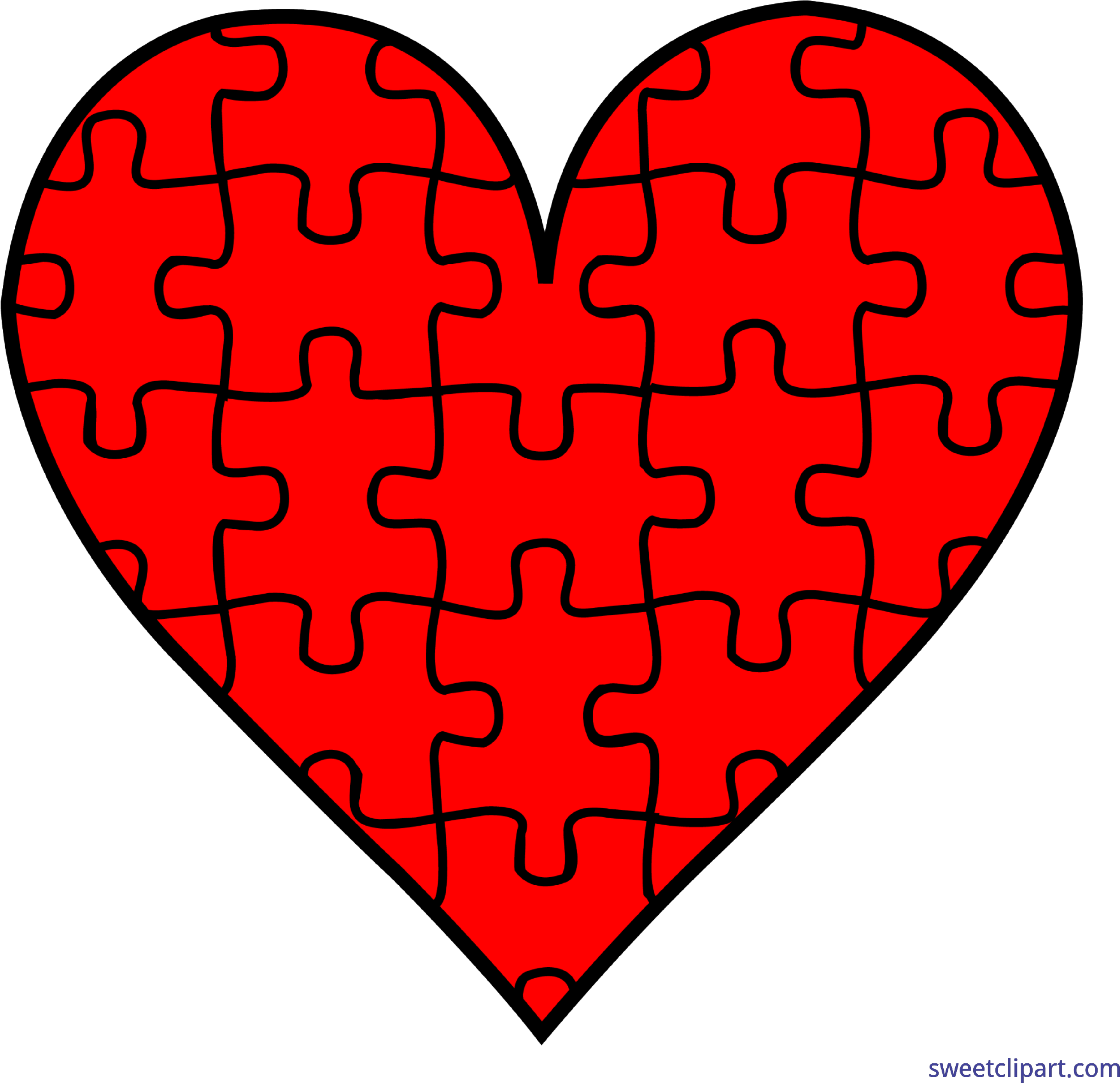 Valentines Symbols Puzzle Clip Art Sweet - Valentines Symbols Puzzle Clip Art Sweet (4861x4694)