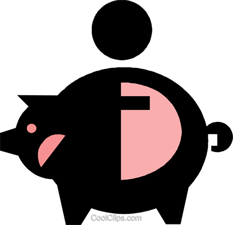 Piggy Bank Royalty Free Vector Clip Art Illustration - Piggy Bank Royalty Free Vector Clip Art Illustration (480x465)