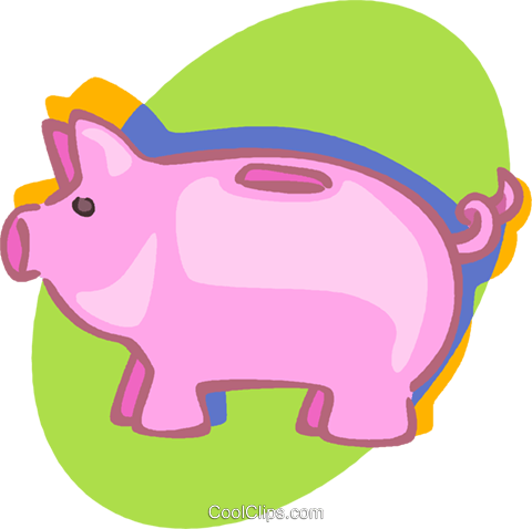 Piggy Bank Livre De Direitos Vetores Clip Art Ilustração - Piggy Bank Livre De Direitos Vetores Clip Art Ilustração (480x478)