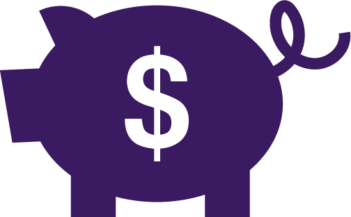 Purple Clipart Piggy Bank - Purple Clipart Piggy Bank (504x312)