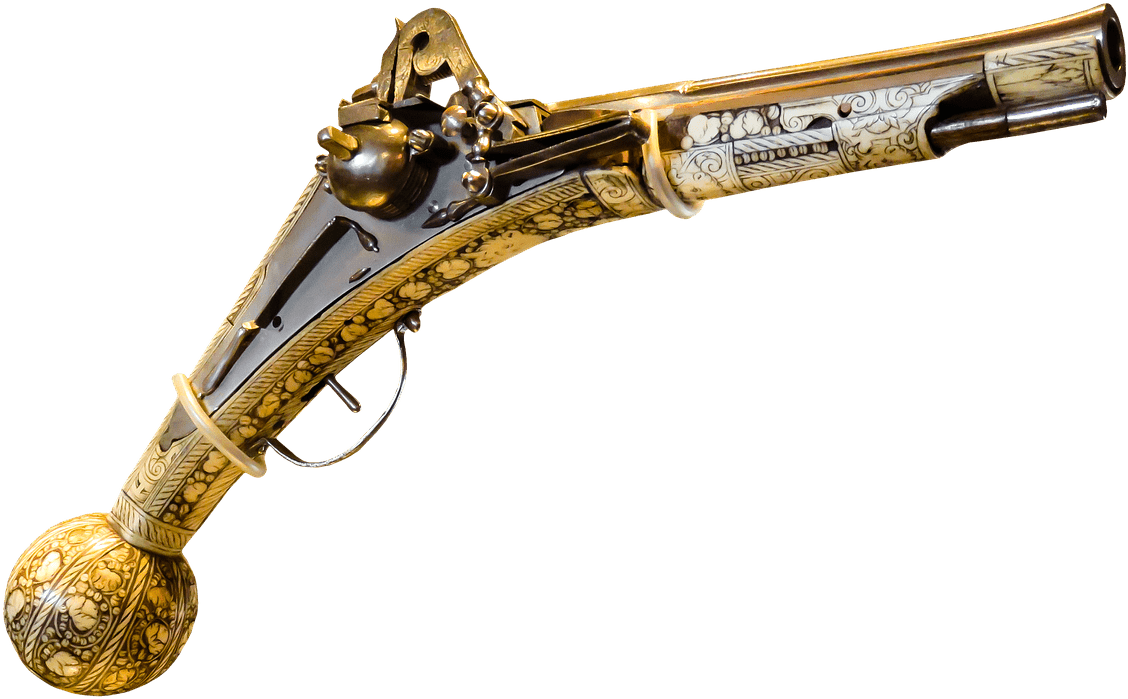 Pistol Ornate Wood And Tusk Transparent Png - Pistol Ornate Wood And Tusk Transparent Png (1280x857)