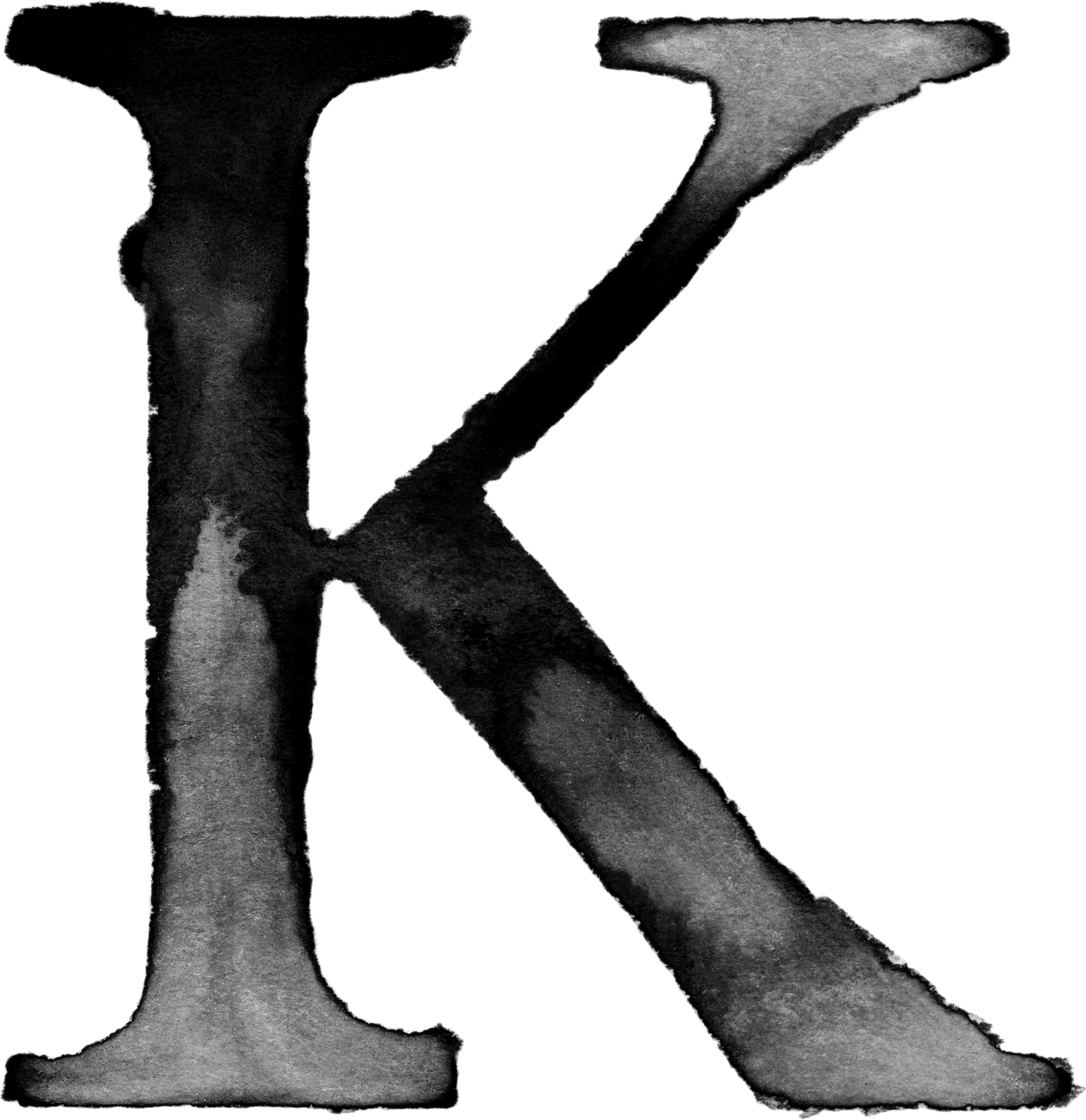 Letter K, Alphabet, Watercolour, Pen And Wash, Watercolor - Letter K, Alphabet, Watercolour, Pen And Wash, Watercolor (2422x2498)