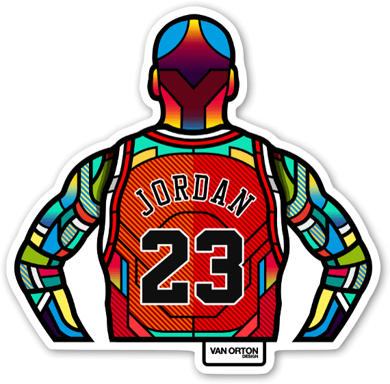Download Jordan Stickers Psychedelic Art Michael Jordan - Download Jordan Stickers Psychedelic Art Michael Jordan (570x562)