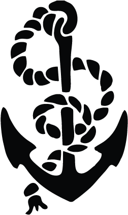 Anchor Black And White Clipart 102244 Rope & Anchor - Anchor Black And White Clipart 102244 Rope & Anchor (451x451)