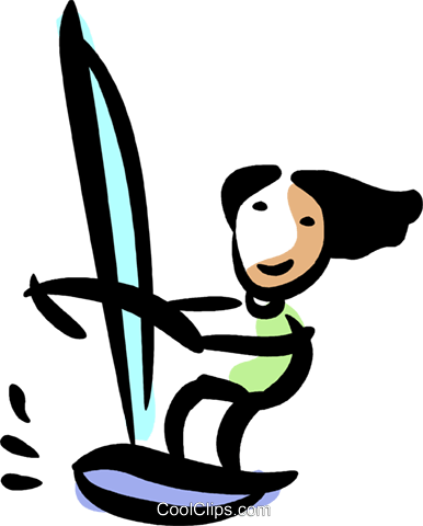 Windsurfing Royalty Free Vector Clip Art Illustration - Windsurfing Royalty Free Vector Clip Art Illustration (386x480)