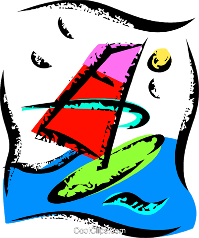 Windsurfer Royalty Free Vector Clip Art Illustration - Windsurfer Royalty Free Vector Clip Art Illustration (401x480)