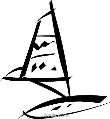 Windsurfer Royalty Free Vector Clip Art Illustration - Windsurfer Royalty Free Vector Clip Art Illustration (442x480)