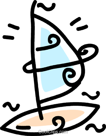 Windsurfer Royalty Free Vector Clip Art Illustration - Windsurfer Royalty Free Vector Clip Art Illustration (375x480)