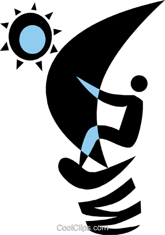 Windsurfers Royalty Free Vector Clip Art Illustration - Windsurfers Royalty Free Vector Clip Art Illustration (336x480)