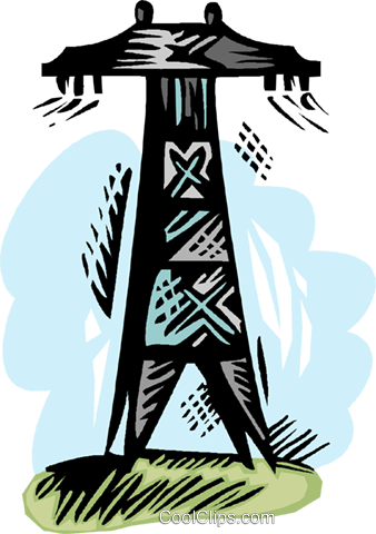 Power Tower Royalty Free Vector Clip Art Illustration - Power Tower Royalty Free Vector Clip Art Illustration (338x480)