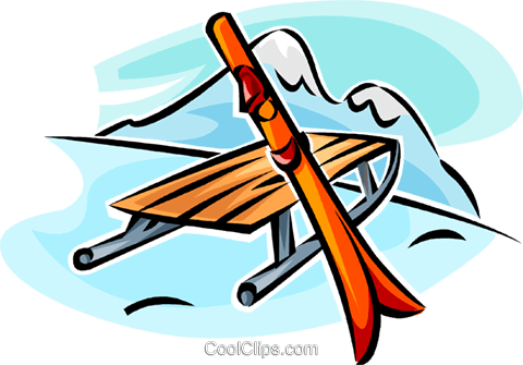 Sleigh And Skis Royalty Free Vector Clip Art Illustration - Sleigh And Skis Royalty Free Vector Clip Art Illustration (480x335)