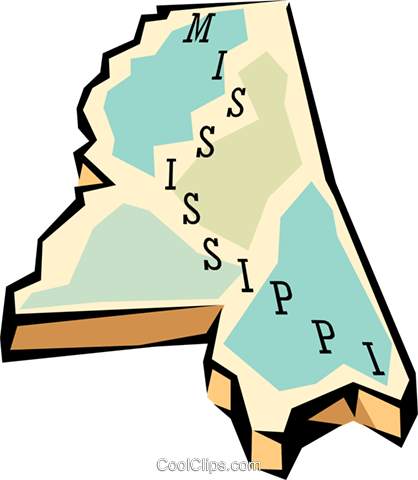 Mississippi State Map Royalty Free Vector Clip Art - Mississippi State Map Royalty Free Vector Clip Art (418x480)
