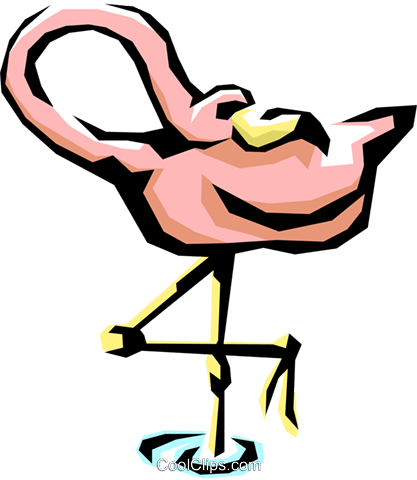 Flamingo Royalty Free Vector Clip Art Illustration - Flamingo Royalty Free Vector Clip Art Illustration (417x480)