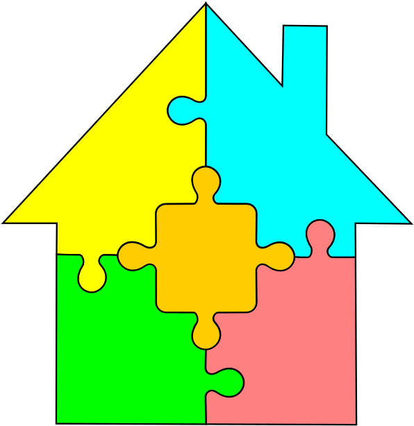 Clipart Houses Puzzle - Clipart Houses Puzzle (1697x2400)