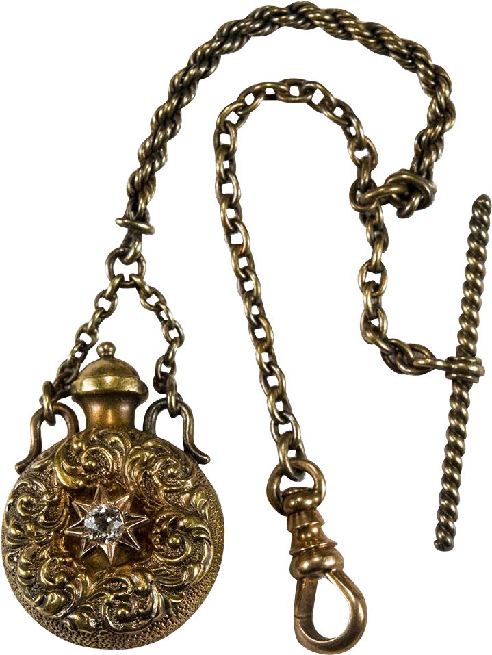 Antique Georgian Perfume Bottle Pendant Gold Watch - Antique Georgian Perfume Bottle Pendant Gold Watch (956x956)