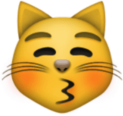 Download Ios Emoji Kissing Cat Face With Closed Eyes - Download Ios Emoji Kissing Cat Face With Closed Eyes (480x502)