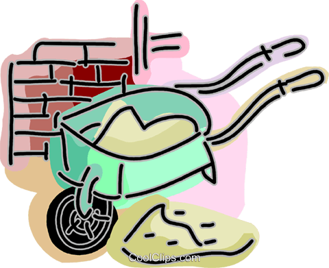 Wheelbarrow Filled With Cement Royalty Free Vector - Wheelbarrow Filled With Cement Royalty Free Vector (480x391)