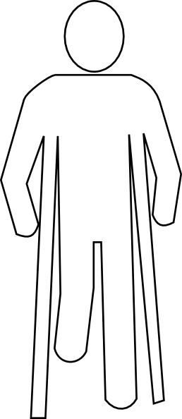 Crutches Symbol Clip Art - Crutches Symbol Clip Art (258x594)