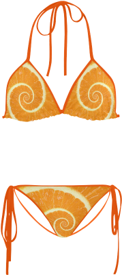 Citrus Orange Spiral Droste Custom Bikini Swimsuit - Citrus Orange Spiral Droste Custom Bikini Swimsuit (500x500)