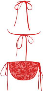 Vintage Swirls Coral Red Custom Bikini Swimsuit - Vintage Swirls Coral Red Custom Bikini Swimsuit (500x500)