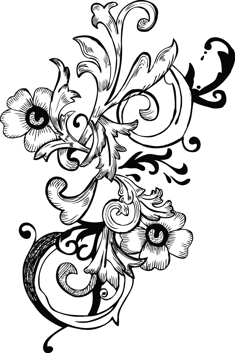 Fl-05 Border Design, Line Design, Scrap, Clip Art, - Fl-05 Border Design, Line Design, Scrap, Clip Art, (820x1230)