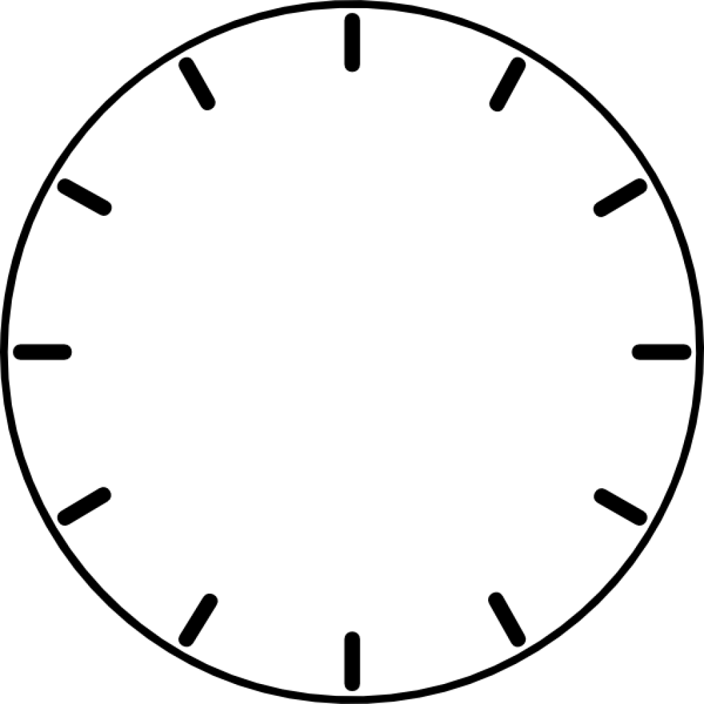 Blank Analogue Clocks Clock Face No Hands Clip Art - Blank Analogue Clocks Clock Face No Hands Clip Art (1024x1024)