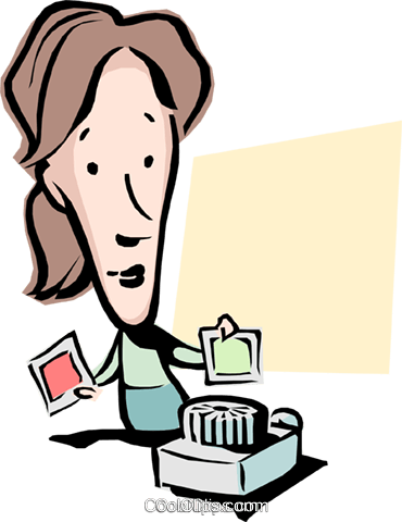 Cartoon Lady With Slides Royalty Free Vector Clip Art - Cartoon Lady With Slides Royalty Free Vector Clip Art (370x480)