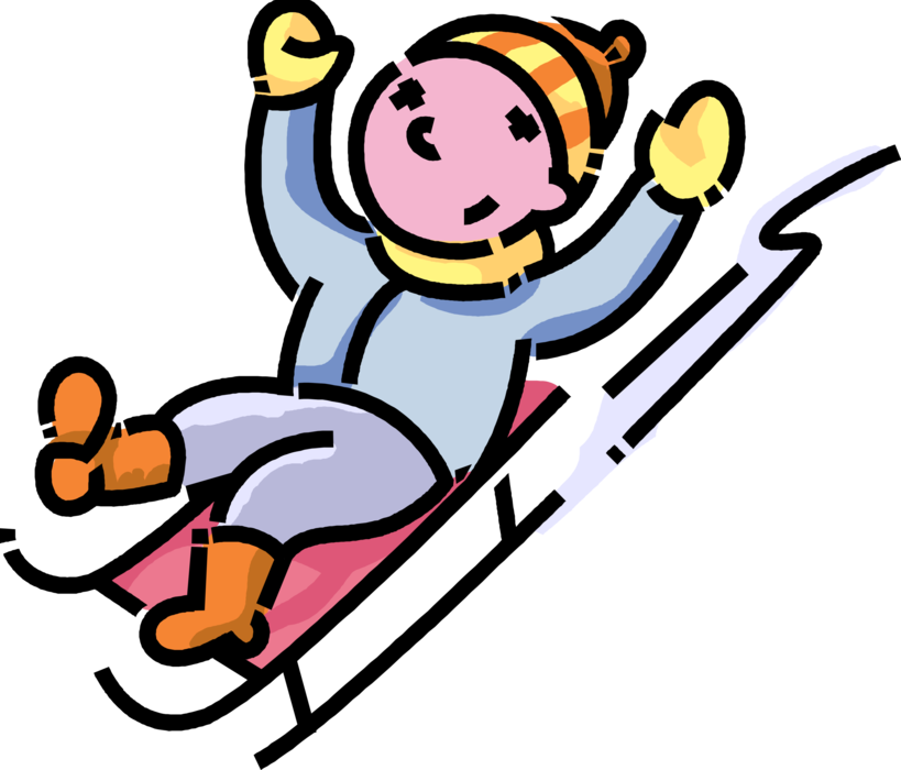 Jpg Freeuse Boy Slides Down Hill On Toboggan Vector - Jpg Freeuse Boy Slides Down Hill On Toboggan Vector (819x700)