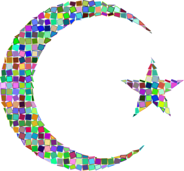 Star And Crescent Moon Circle - Star And Crescent Moon Circle (366x340)