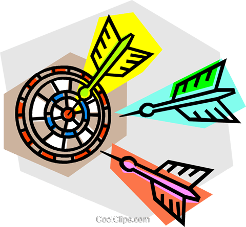Darts And Dartboard Royalty Free Vector Clip Art Illustration - Darts And Dartboard Royalty Free Vector Clip Art Illustration (480x444)