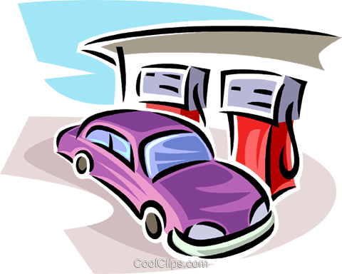 Automobile Getting Gas Royalty Free Vector Clip Art - Automobile Getting Gas Royalty Free Vector Clip Art (480x384)