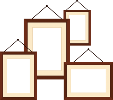 Hanging Photo Frames Sticker - Hanging Photo Frames Sticker (374x330)