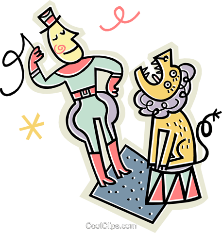 Lion Tamer Royalty Free Vector Clip Art Illustration - Lion Tamer Royalty Free Vector Clip Art Illustration (457x480)