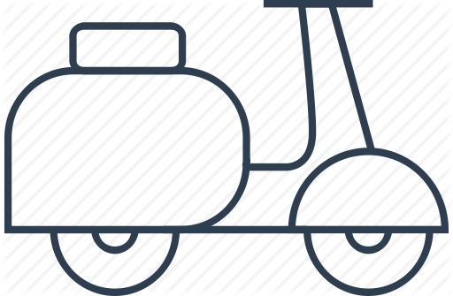 Clip Art Black And White Scooter Drawing Delivery Motorcycle - Clip Art Black And White Scooter Drawing Delivery Motorcycle (512x335)