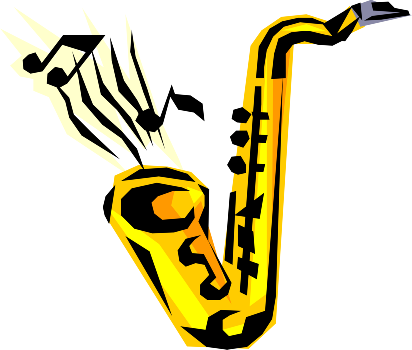 Saxophones Royalty Free Vector Clip Art Illustration - Saxophones Royalty Free Vector Clip Art Illustration (823x700)
